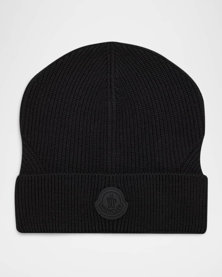 Men's Wool Beanie with Tonal Logo by MONCLER