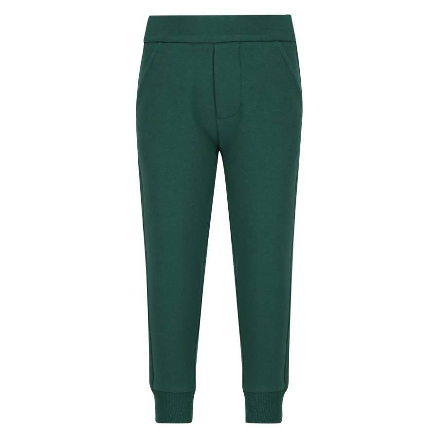 Moncler Boys Dark Green Logo Patch Sweatpants by MONCLER