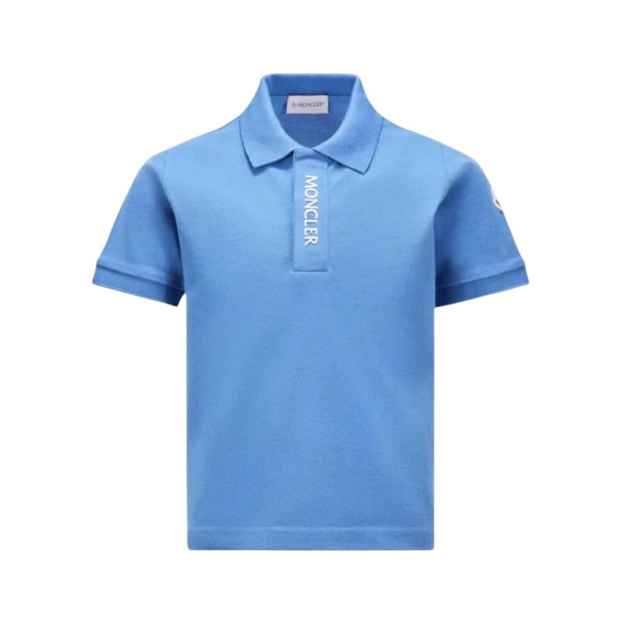 Moncler Boys Logo Applique Cotton Polo Shirt by MONCLER