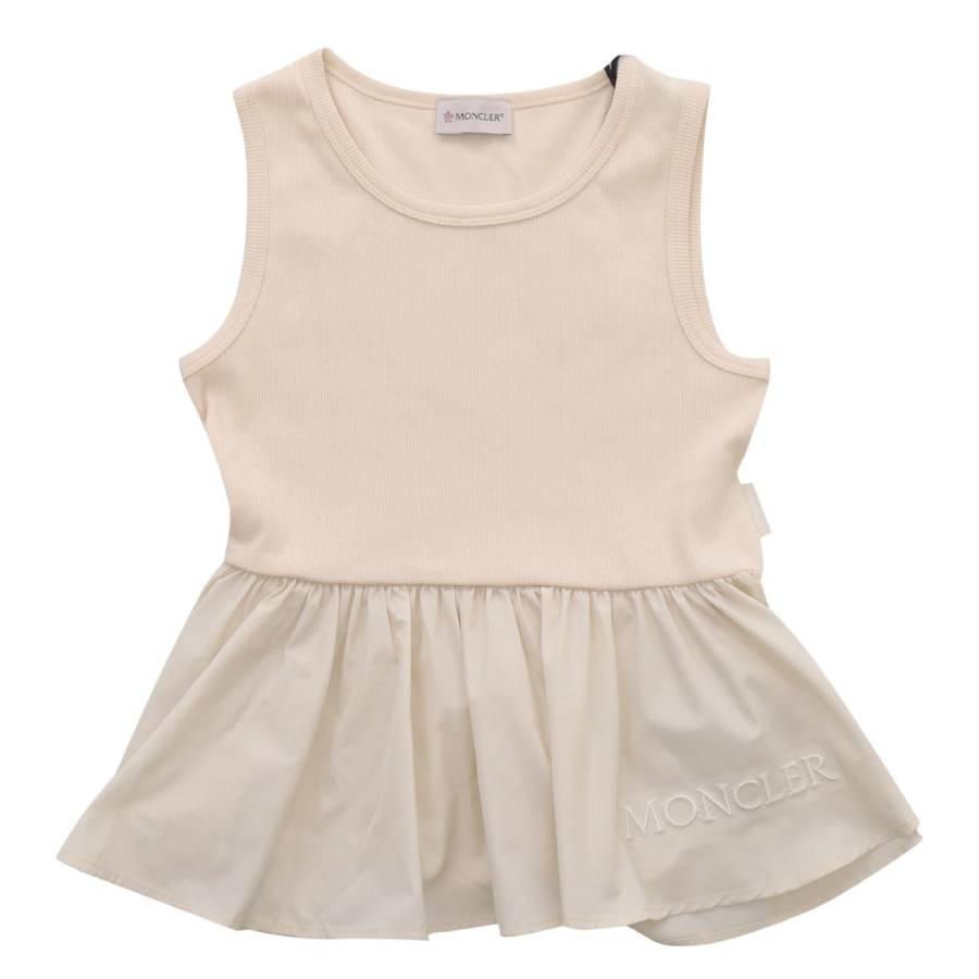 Moncler Girls Cotton-Blend Peplum Top by MONCLER