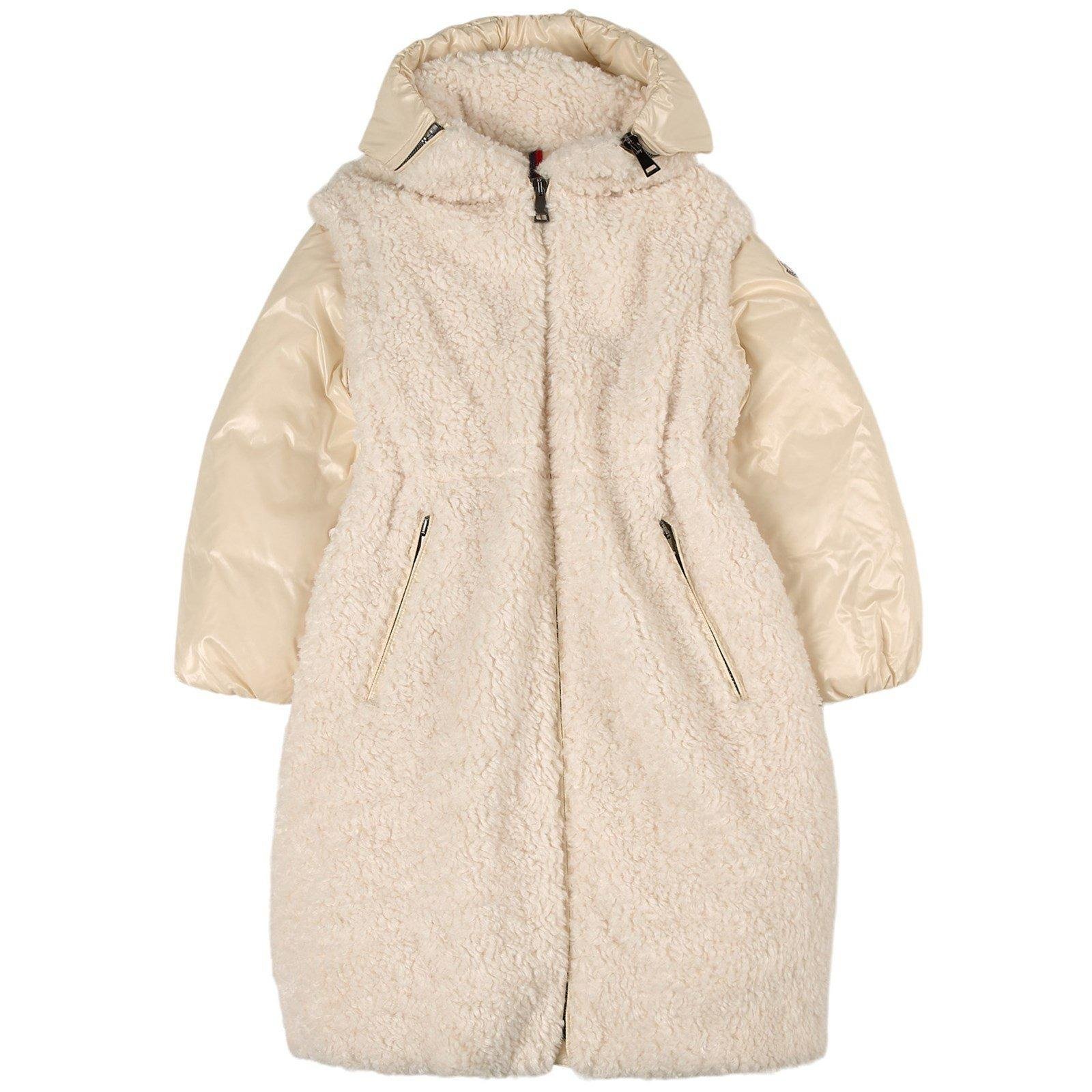 Moncler Girls Natural Coiselet Fleece Coat by MONCLER