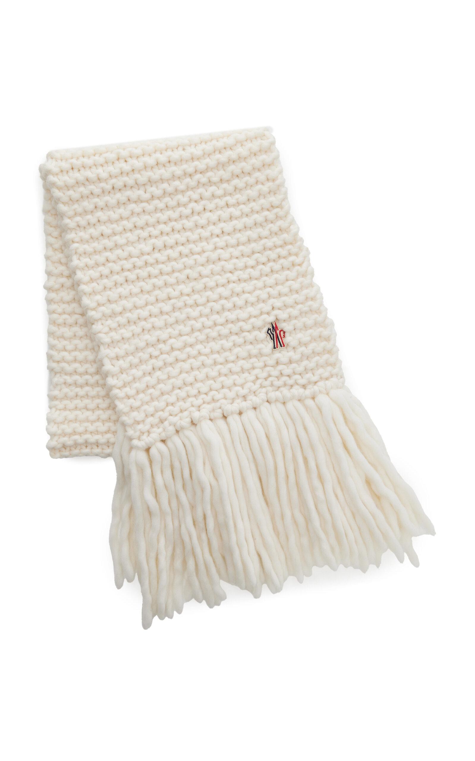 Moncler Grenoble - Oversized Wool Scarf - White - - Moda Operandi by MONCLER