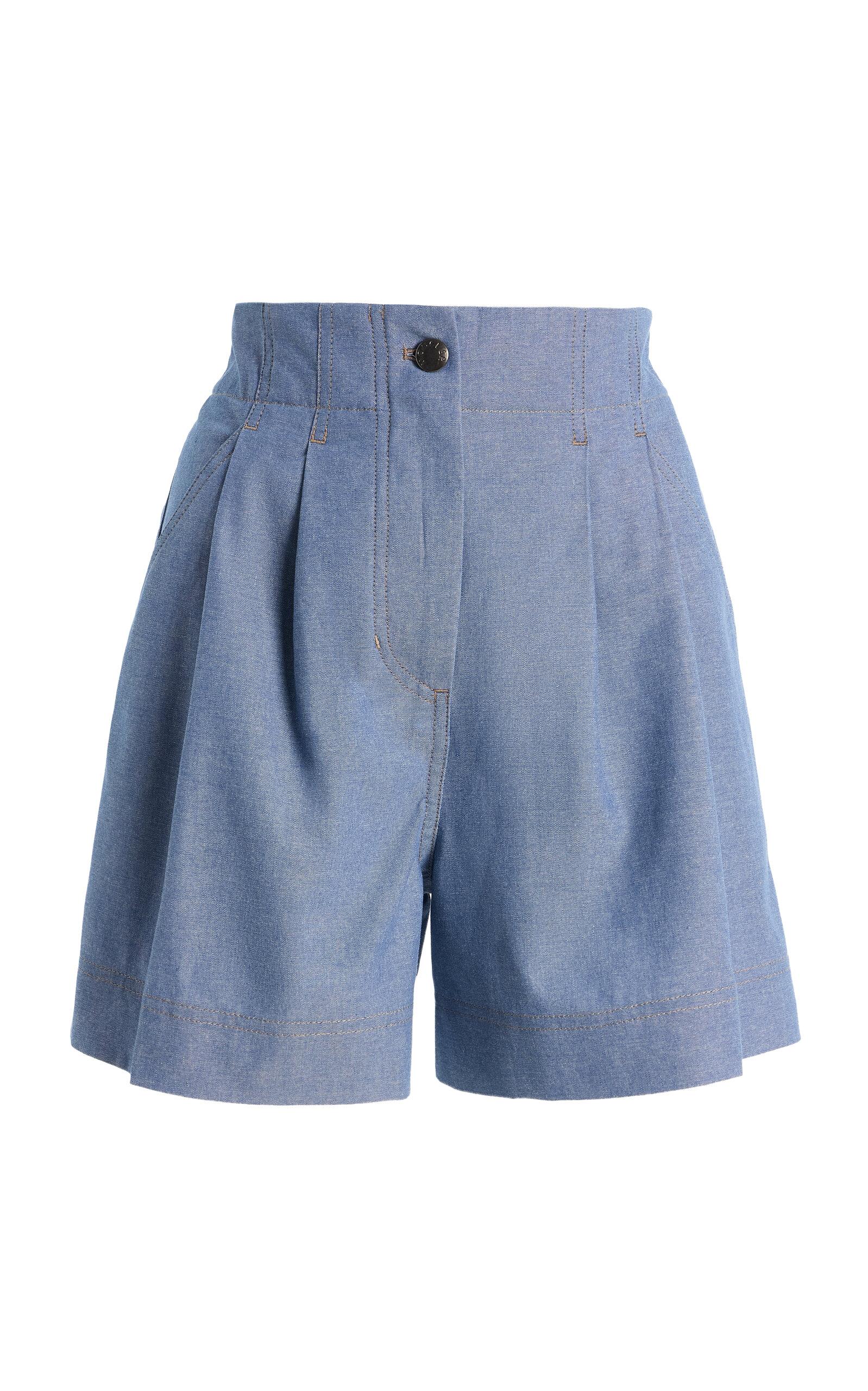 Moncler Grenoble Pleated Chambrayhorts - Moda Operandi by MONCLER