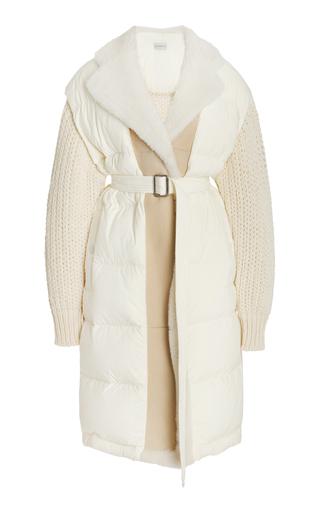 Moncler Shearling-Trimmed Down-Detailed Wool-Blendong Cardigan - Moda Operandi by MONCLER
