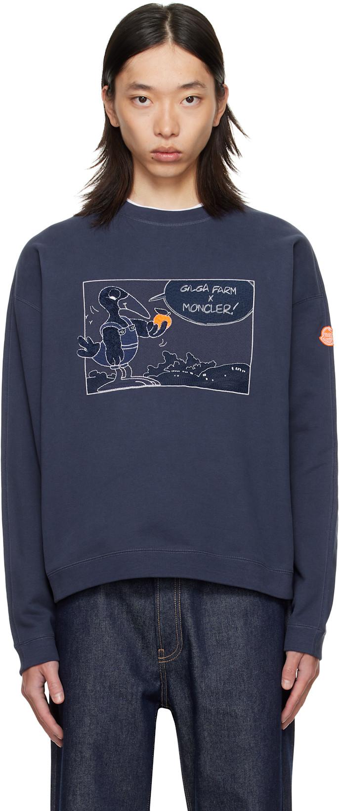 Moncler x Gilga Farm Navy Cotton Sweatshirt by MONCLER
