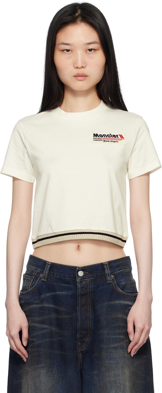 Moncler x Palm Angels White Racing T-shirt by MONCLER