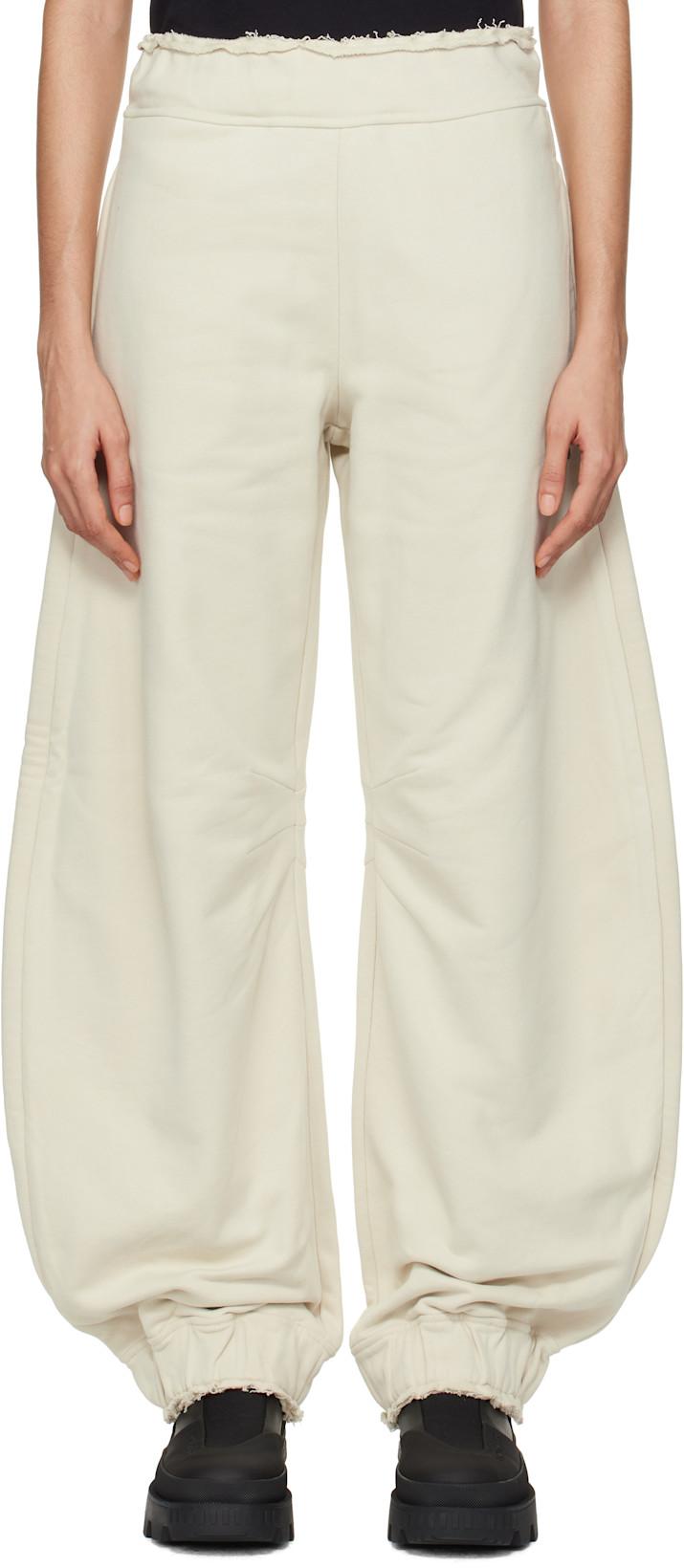 Moncler x Willow Smith Beige Raw Edge Sweatpants by MONCLER
