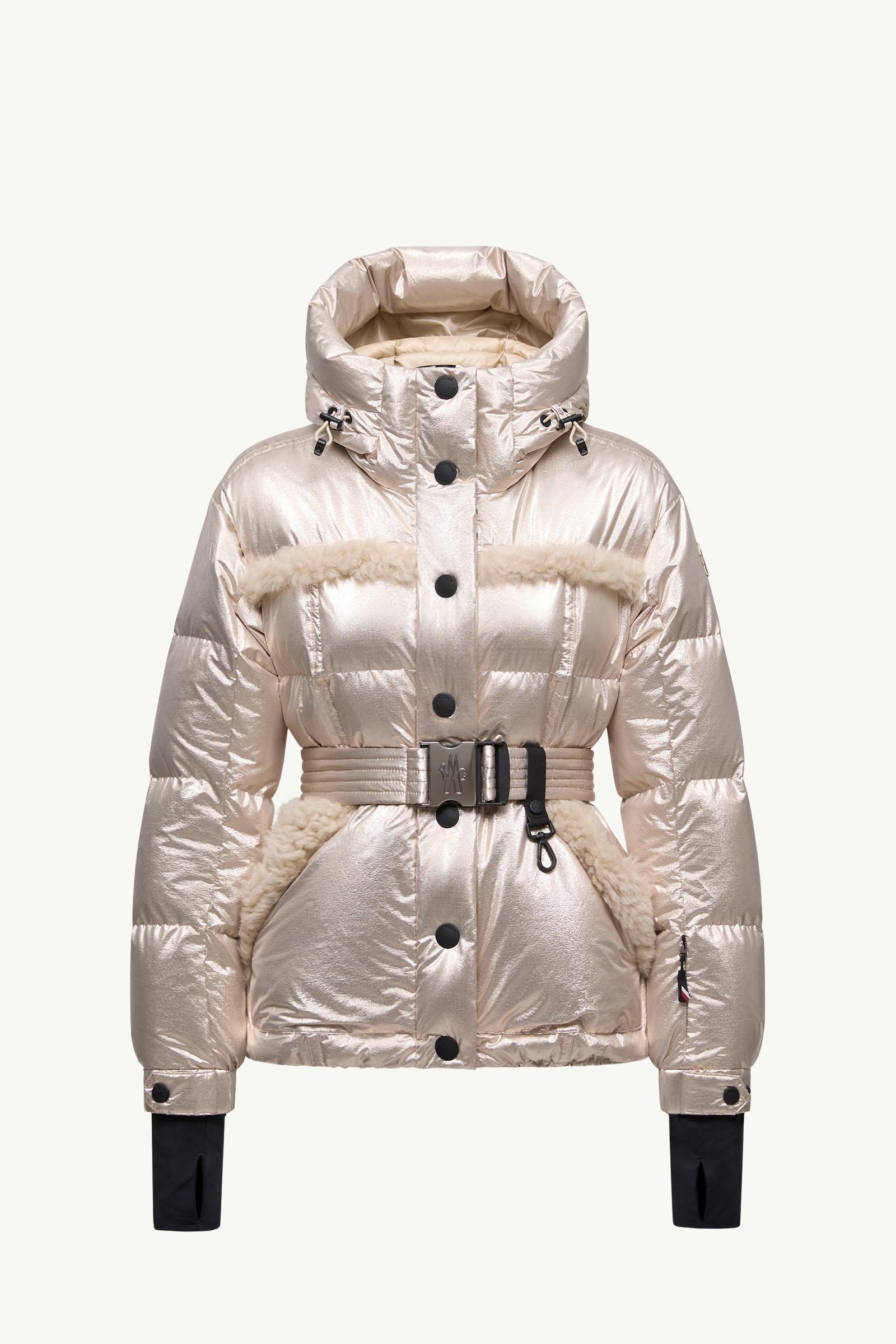 Mondim Metallic Shearling-Trimmed Hooded Insulated Ski Jacket by MONCLER