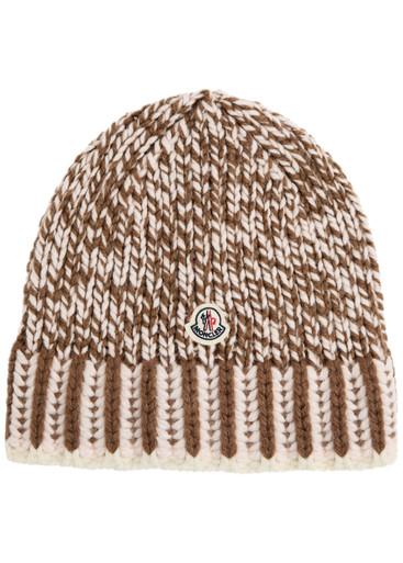 Mouliné wool-blend beanie by MONCLER