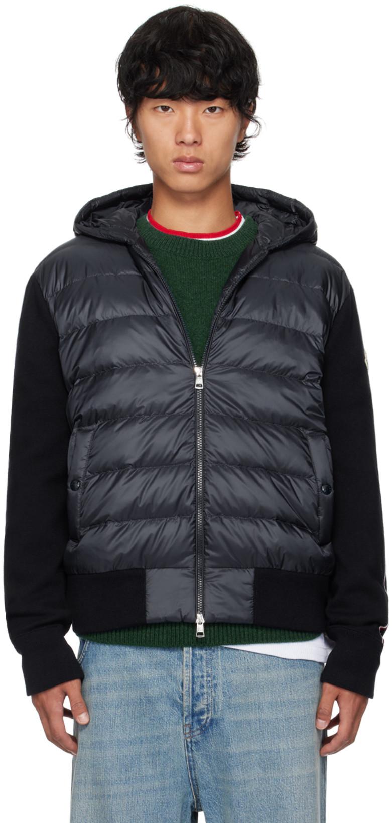 Navy Hooded Down Jacket by MONCLER
