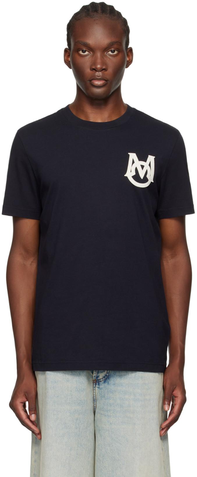 Navy Monogram T-Shirt by MONCLER