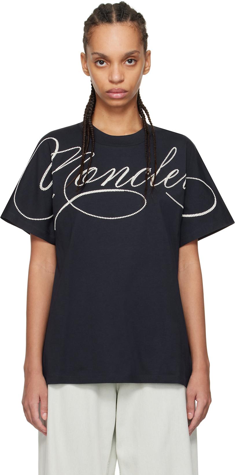 Navy S/S Logo T-shirt by MONCLER