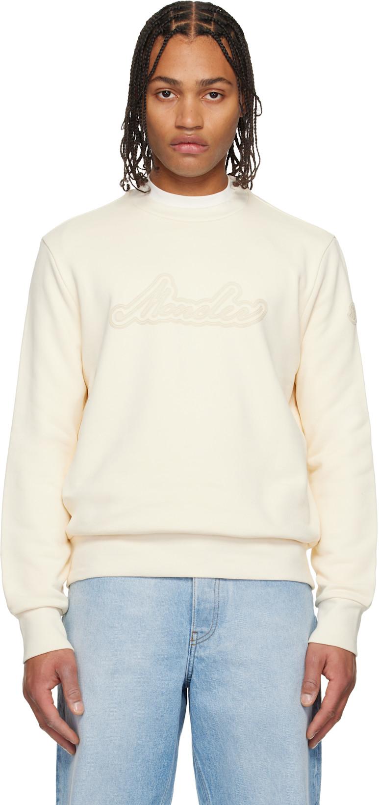 Off-White Cursive Logo Cotton Sweatshirt by MONCLER