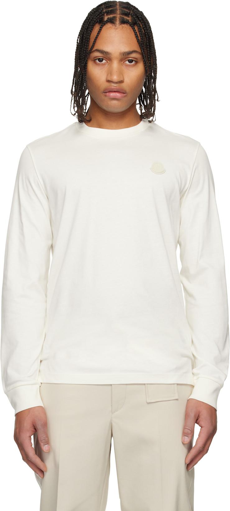 Off-White Leather Logo Long Sleeve T-shirt by MONCLER