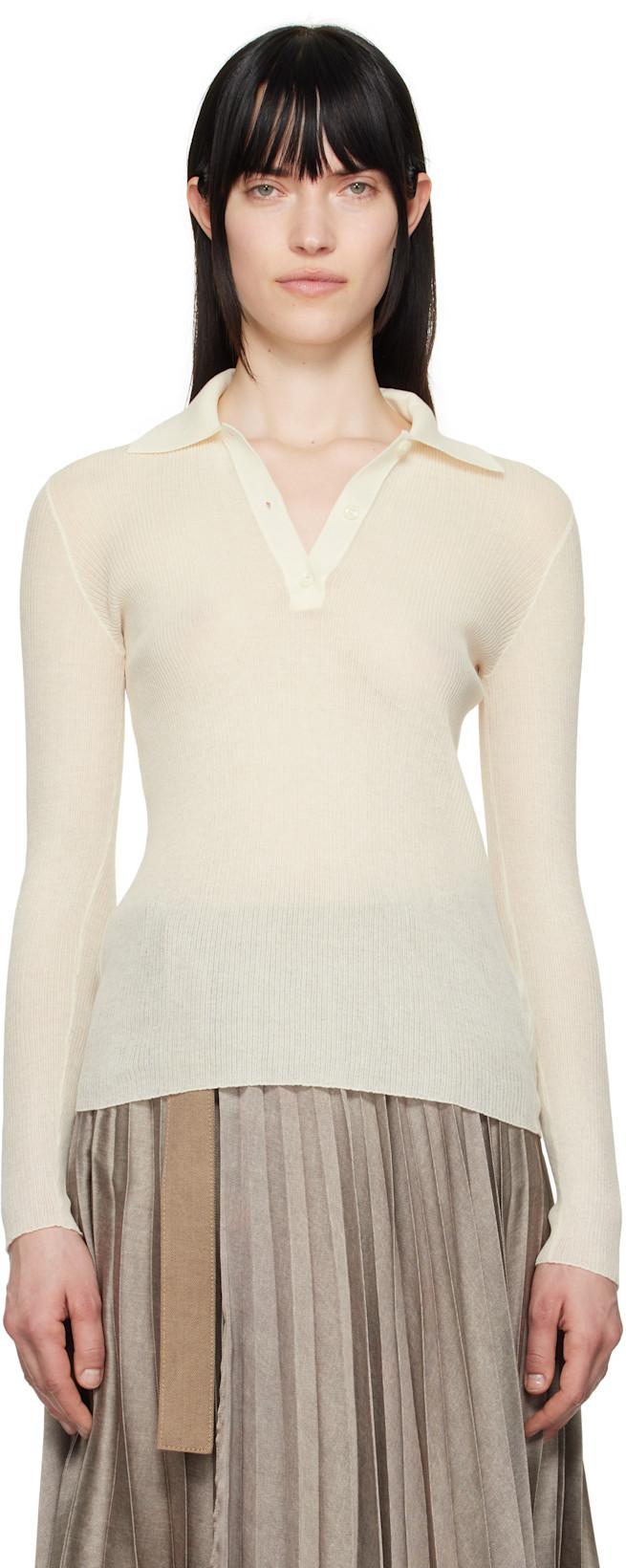 Off-White Long Sleeve Polo by MONCLER