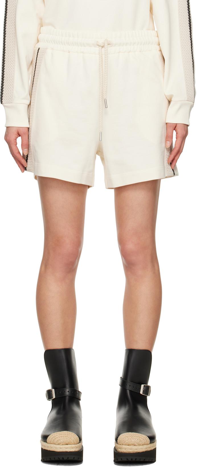 Off-White Striped Trim Shorts by MONCLER
