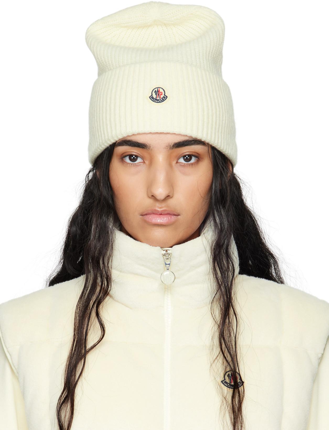 Off-White Wool Beanie by MONCLER