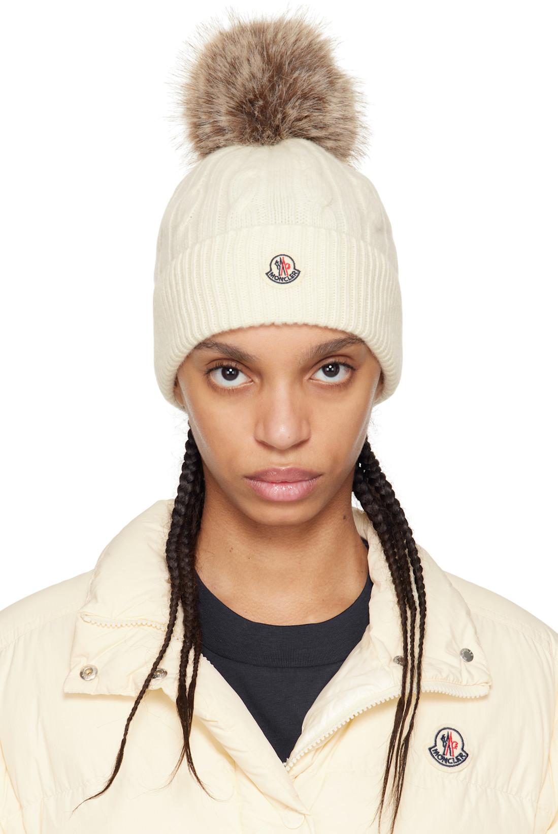 Off-White Wool & Cashmere Pom Pom Beanie by MONCLER