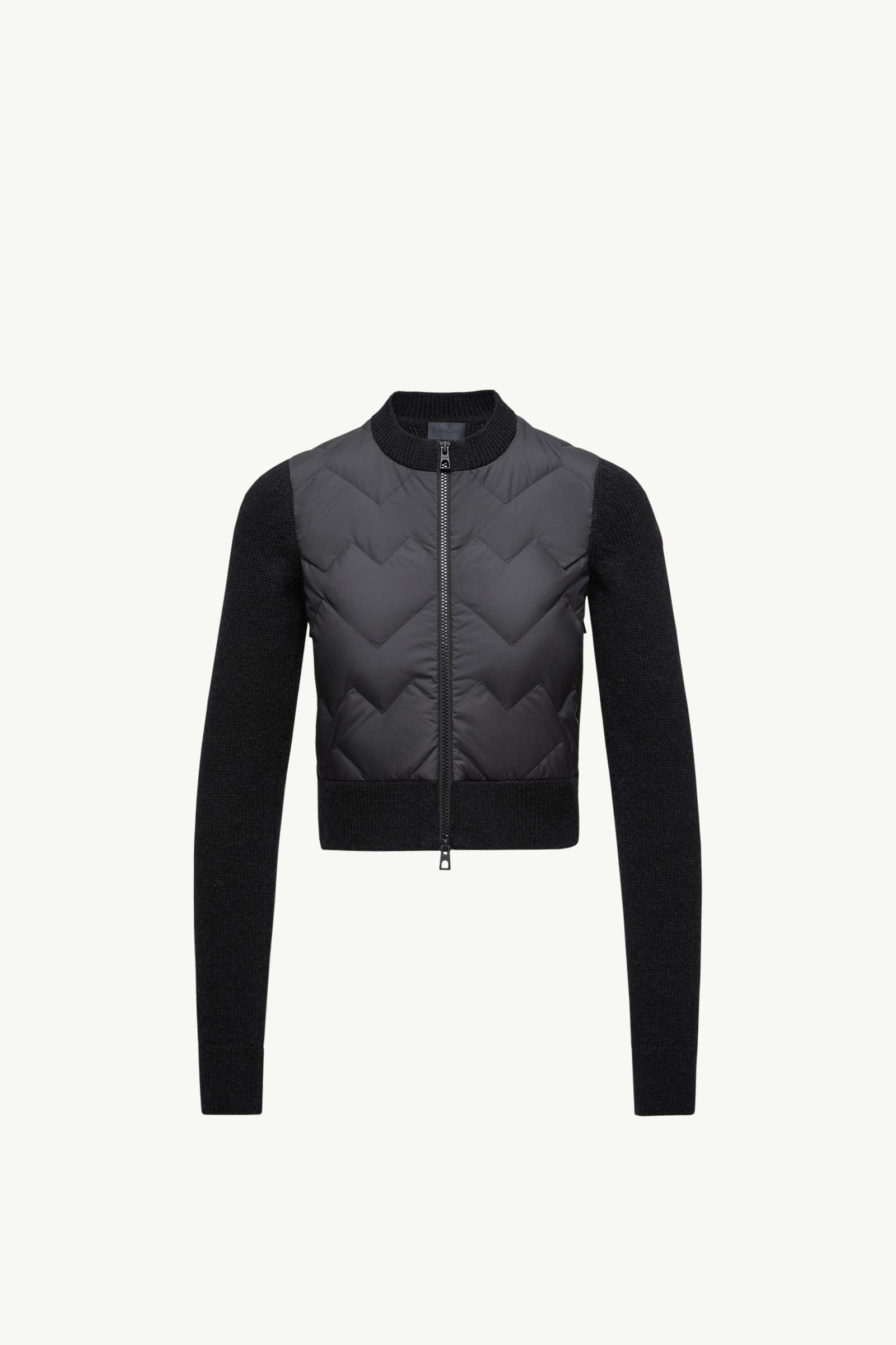 Padded Wool Blend Zip-Up Cardigan by MONCLER