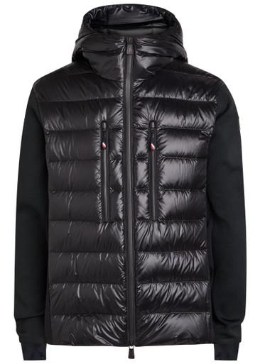 Padded hoodied close-knit and nylon jacket by MONCLER