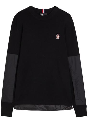 Panelled wool-blend jumper by MONCLER