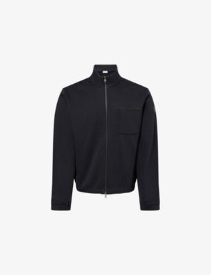 Patch-Pocket Zip-Up Cotton-Blend Cardigan by MONCLER