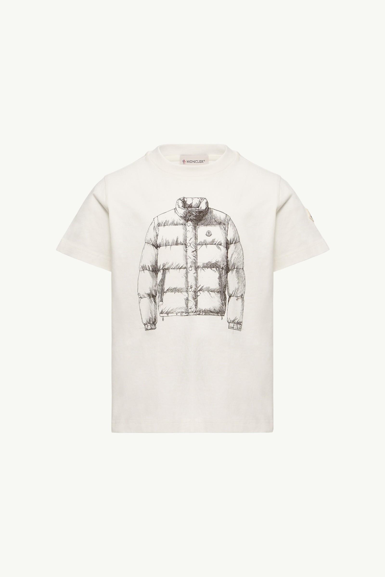 Puffer Jacket Print Cotton T-Shirt by MONCLER