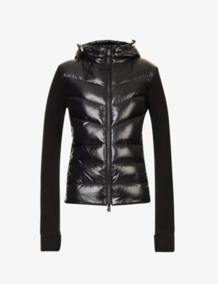 Quilted-panel brand-appliqué regular-fit fleece cardigan by MONCLER