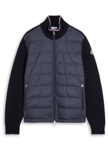 Quilted shell and knit jacket by MONCLER