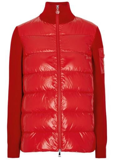 Quilted shell and wool cardigan by MONCLER