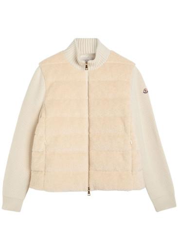 Quilted wool and teddy cardigan by MONCLER