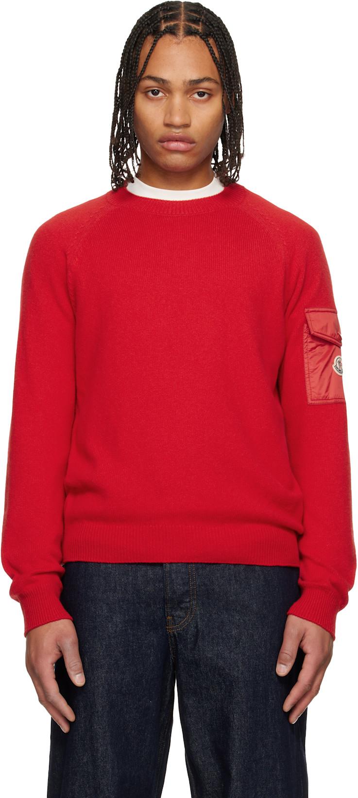 Red Mouliné Wool & Cashmere Sweater by MONCLER