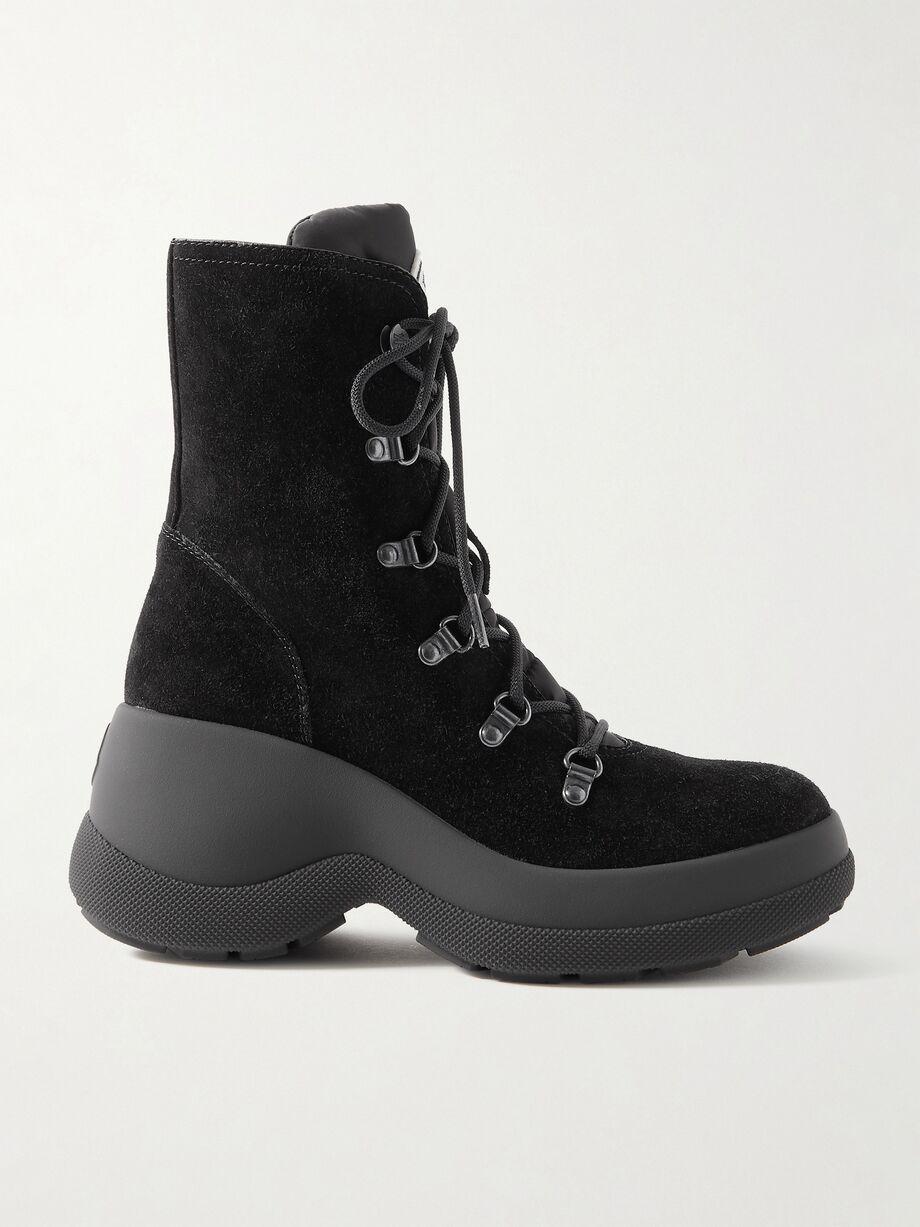 Resile Trek shell-trimmed suede ankle boots by MONCLER