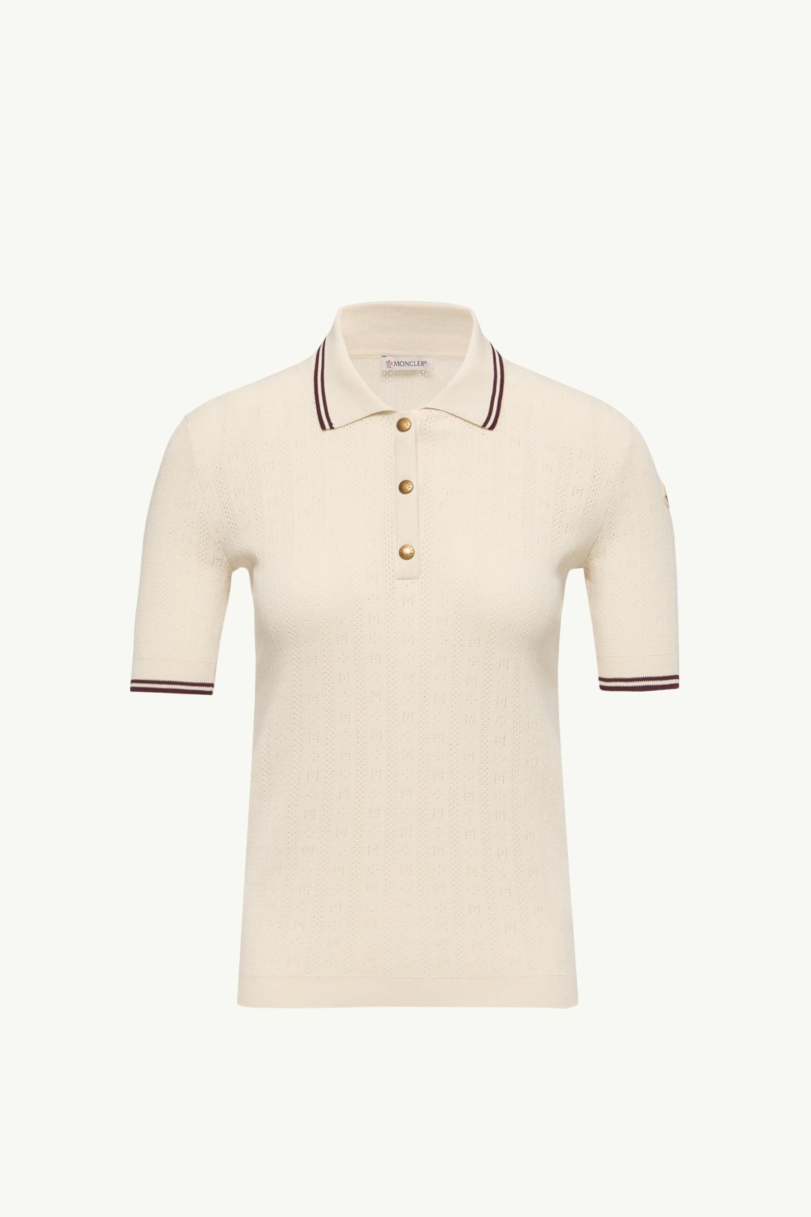 Rhombus & Logo Pattern Cotton Polo Shirt by MONCLER