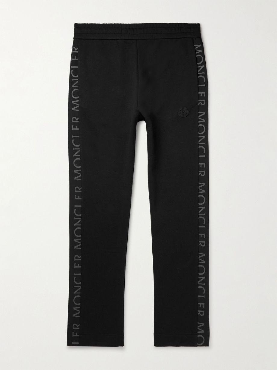 Slim-Fit Logo-Print Shell-Trimmed Cotton-Jersey Sweatpants by MONCLER