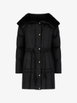 Solennel shearling-trimmed hoodied short down parka jacket by MONCLER Solennel shearling-trimmed hoodied short down parka jacket by MONCLER