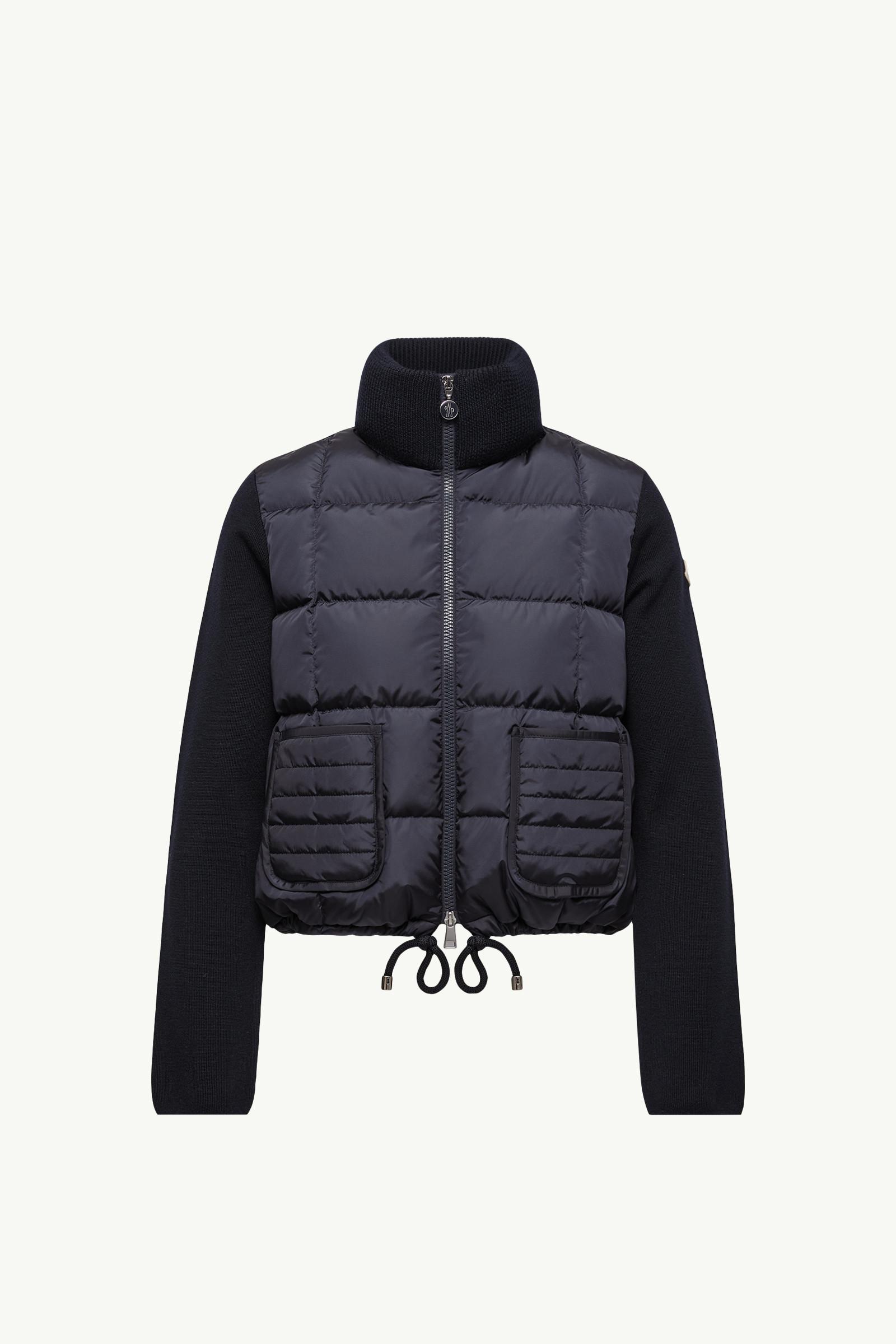 Square-Quilted Padded Wool Zip-Up Cardigan by MONCLER