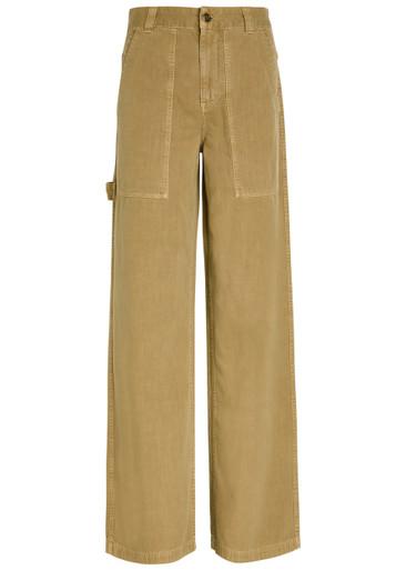 Straight-leg cotton-twill trousers by MONCLER