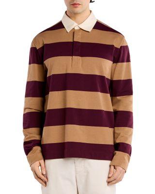 Striped Cotton Long Sleeve Polo Shirt by MONCLER