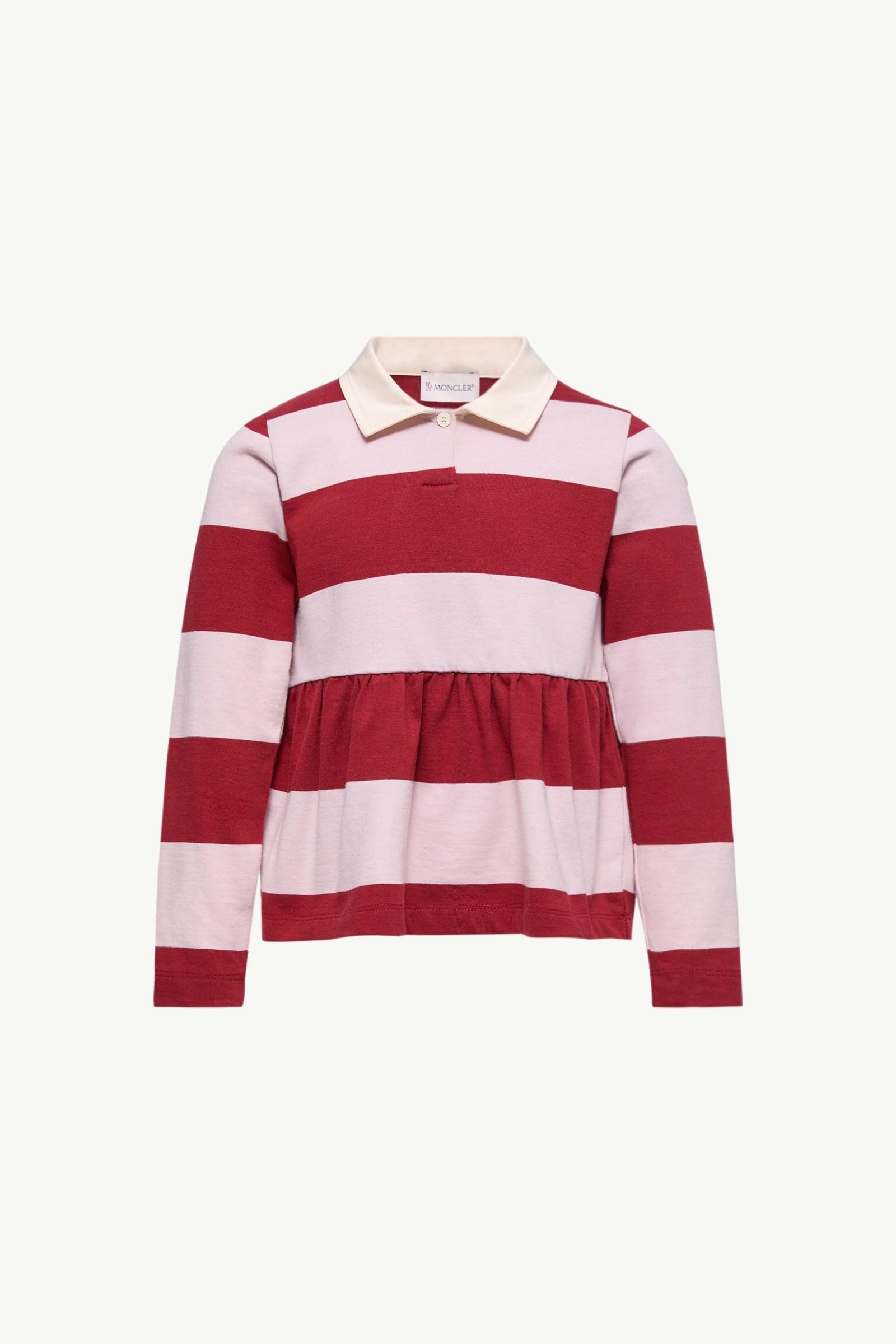 Striped Long Sleeve Cotton Polo Shirt by MONCLER