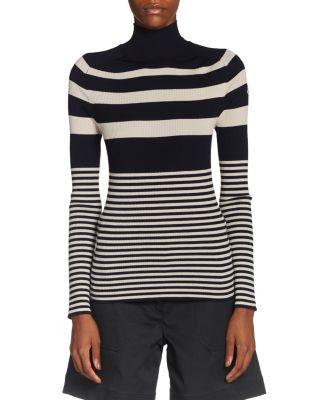 Striped Mock Neck Sweater by MONCLER