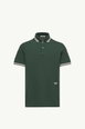 Striped Trim Cotton Piquet Polo Shirt by MONCLER Striped Trim Cotton Piquet Polo Shirt by MONCLER