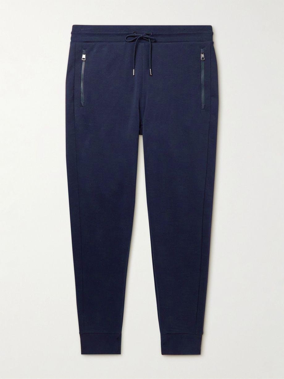 Tapered Logo-Appliquéd Shell-Trimmed Cotton-Jersey Sweatpants by MONCLER