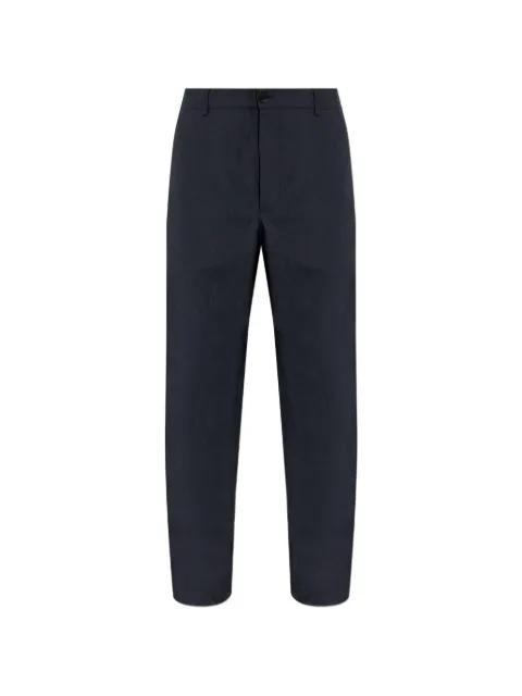 Technical logo-patch linen trousers by MONCLER