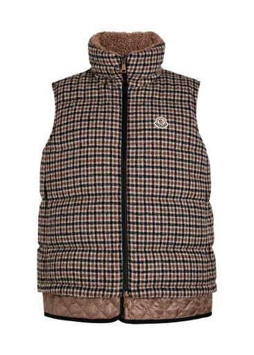 Touvet houndstooth quilted wool-blend gilet by MONCLER