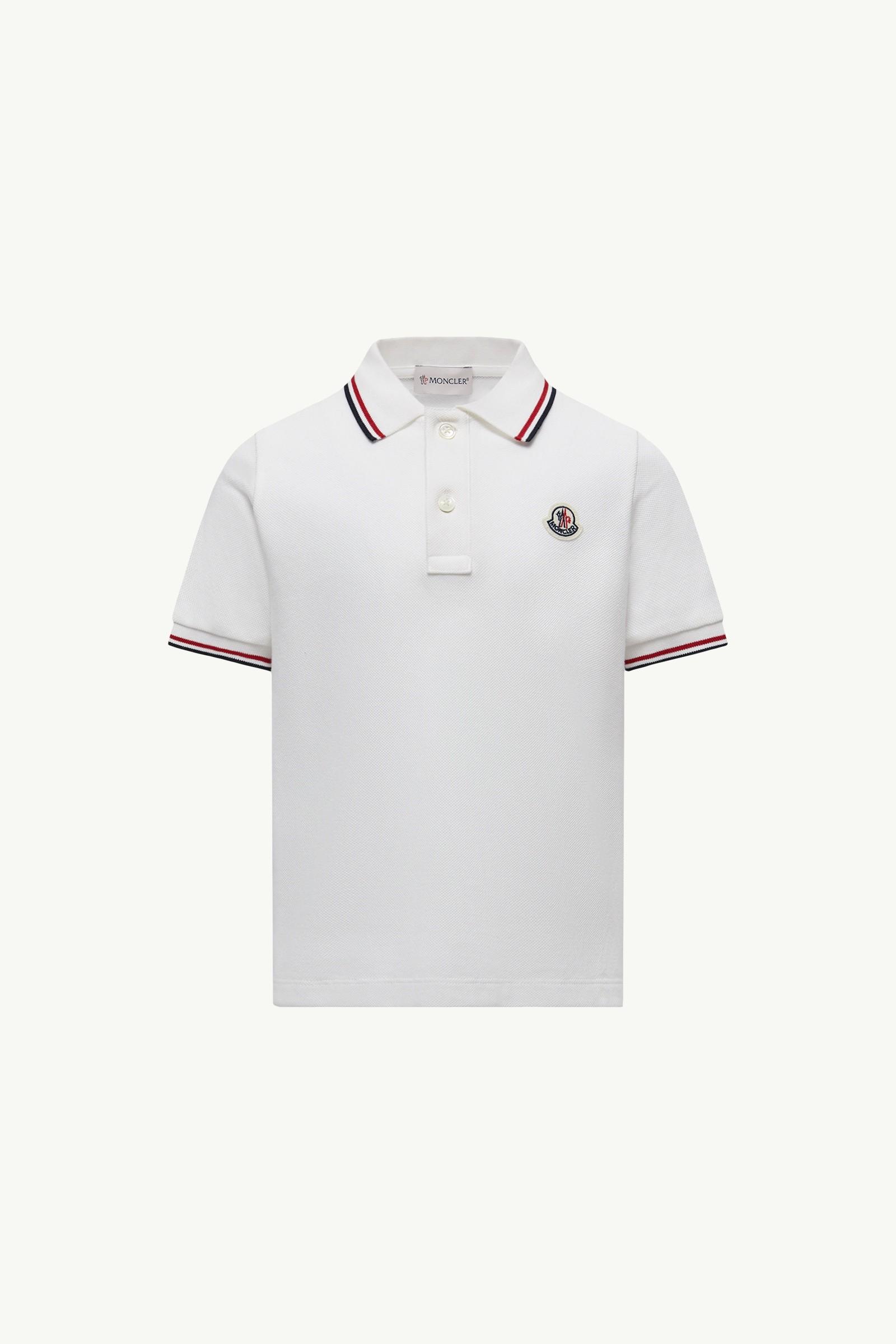 Tricolor Trim Cotton Piquet Polo Shirt by MONCLER