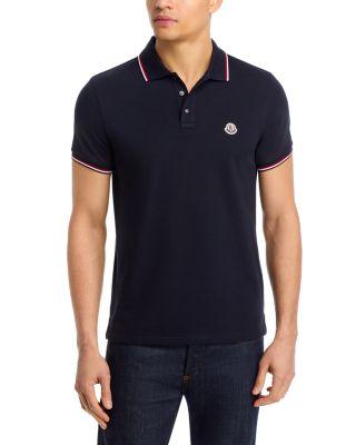 Tricolor-Trimmed Cotton Piquet Polo Shirt by MONCLER