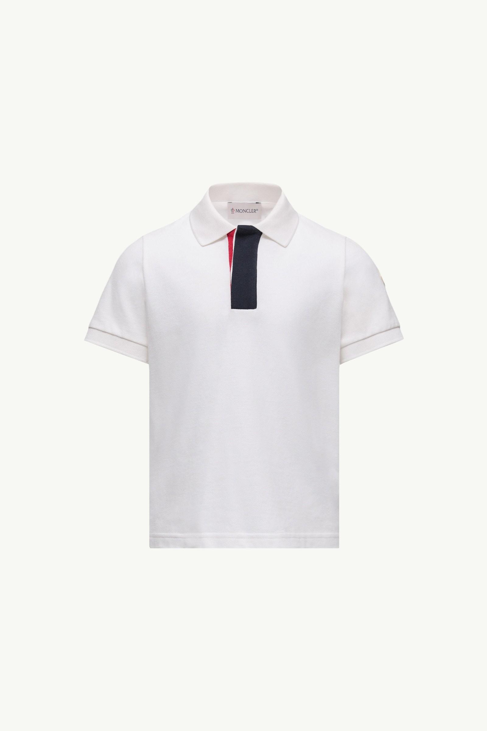 Tricolor-Trimmed Cotton Piquet Polo Shirt by MONCLER
