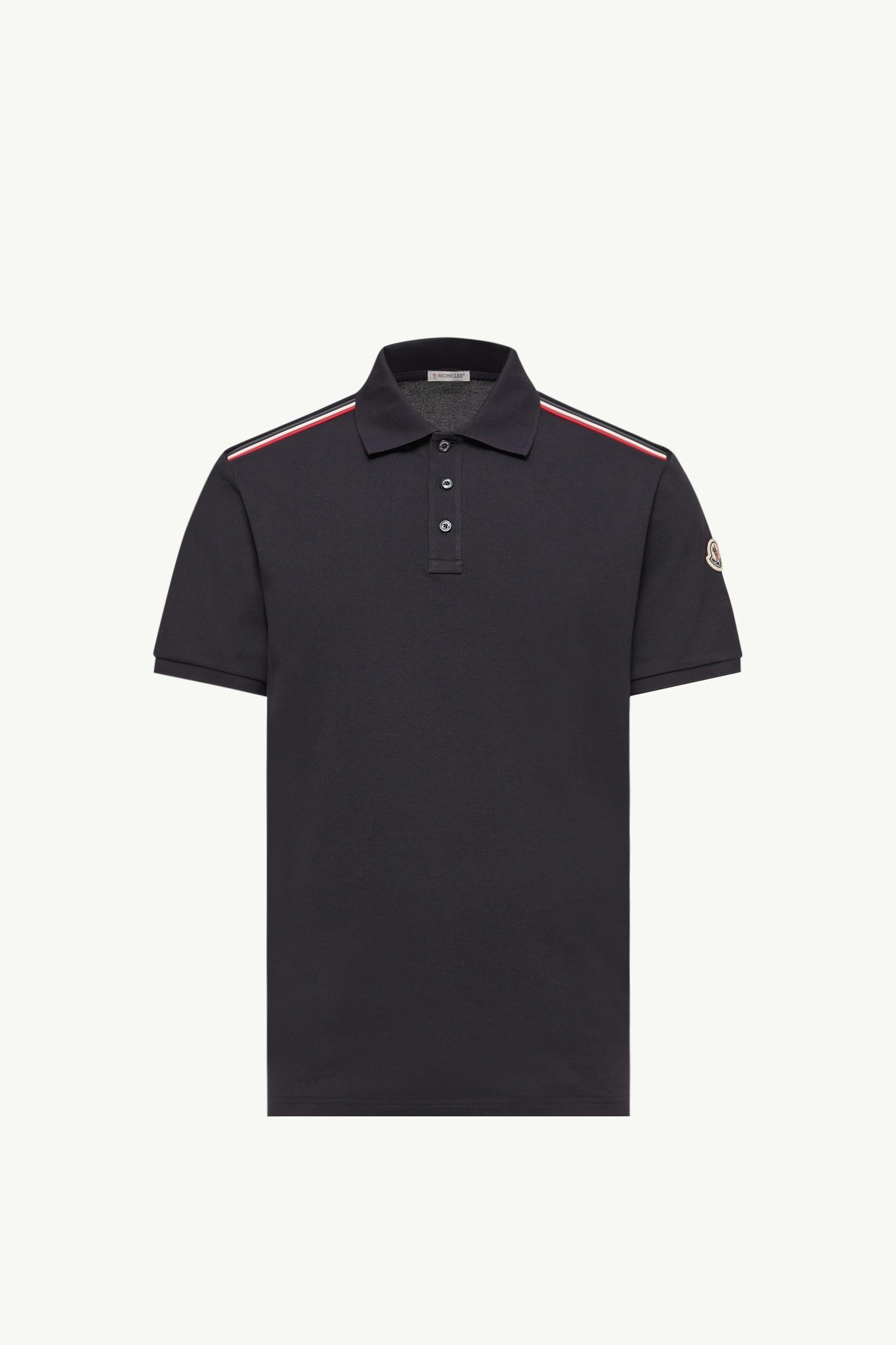 Tricolor-Trimmed Cotton Piquet Polo Shirt by MONCLER