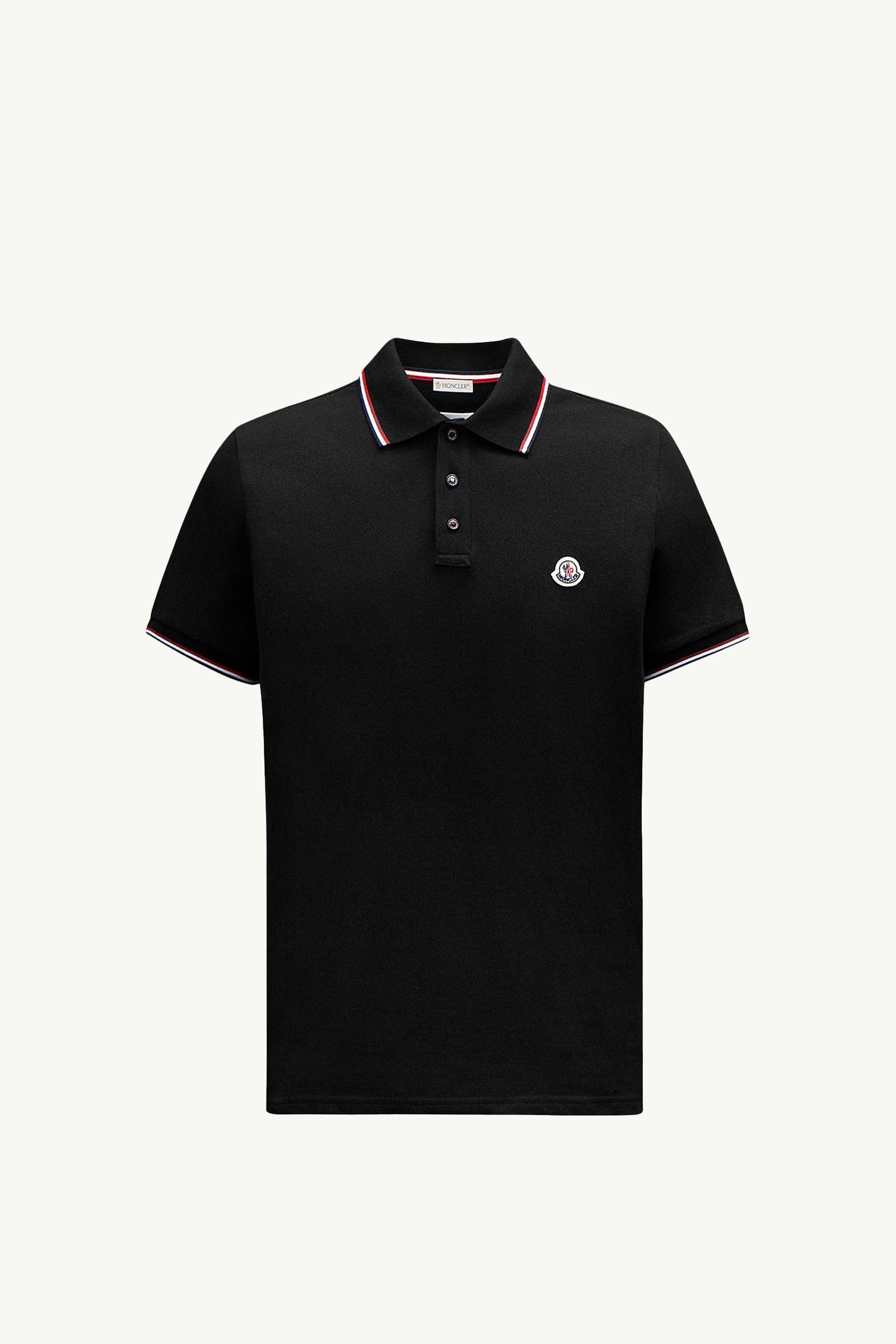 Tricolor-Trimmed Cotton Piquet Polo Shirt by MONCLER